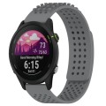 For Garmin Forerunner 255 22mm Holes Breathable 3D Dots Silicone Watch Band(Grey)