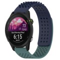 For Garmin Forerunner 255 22mm Holes Breathable 3D Dots Silicone Watch Band(Midnight Blue+Olive Gree