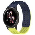 For Garmin Venu 2 22mm Holes Breathable 3D Dots Silicone Watch Band(Midnight Blue+Lime Green)