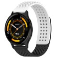 For Garmin Venu 3 22mm Holes Breathable 3D Dots Silicone Watch Band(White+Black)