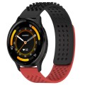For Garmin Venu 3 22mm Holes Breathable 3D Dots Silicone Watch Band(Black+Red)