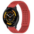 For Garmin Venu 3 22mm Holes Breathable 3D Dots Silicone Watch Band(Red)