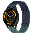 For Garmin Venu 3 22mm Holes Breathable 3D Dots Silicone Watch Band(Midnight Blue+Olive Green)