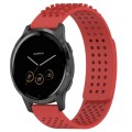 For Garmin Vivoactive 4 22mm Holes Breathable 3D Dots Silicone Watch Band(Red)