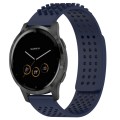 For Garmin Vivoactive 4 22mm Holes Breathable 3D Dots Silicone Watch Band(Midnight Blue)