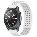 For Samsung Galaxy Watch3 45mm 22mm Holes Breathable 3D Dots Silicone Watch Band(White)