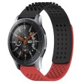 For Samsung Galaxy Watch 46mm 22mm Holes Breathable 3D Dots Silicone Watch Band(Black+Red)