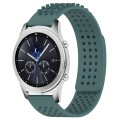 For Samsung Gear S3 Classic 22mm Holes Breathable 3D Dots Silicone Watch Band(Olive Green)
