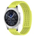 For Samsung Gear S3 Classic 22mm Holes Breathable 3D Dots Silicone Watch Band(Lime Green)