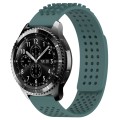 For Samsung Gear S3 Frontier 22mm Holes Breathable 3D Dots Silicone Watch Band(Olive Green)