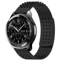 For Samsung Gear S3 Frontier 22mm Holes Breathable 3D Dots Silicone Watch Band(Black)