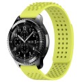For Samsung Gear S3 Frontier 22mm Holes Breathable 3D Dots Silicone Watch Band(Lime Green)