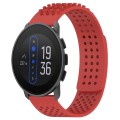 For  SUUNTO 9 Peak 22mm Holes Breathable 3D Dots Silicone Watch Band(Red)