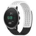 For SUUNTO 5 Peak 22mm Holes Breathable 3D Dots Silicone Watch Band(White+Black)