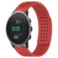 For SUUNTO 5 Peak 22mm Holes Breathable 3D Dots Silicone Watch Band(Red)