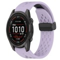 For Garmin Epix Pro 42mm 20mm Folding Buckle Hole Silicone Watch Band(Purple)