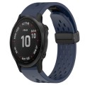 For Garmin Fenix 6S 20mm Folding Buckle Hole Silicone Watch Band(Midnight Blue)