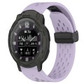 For Garmin Instinct Crossover Solar 22mm Folding Buckle Hole Silicone Watch Band(Purple)