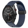 For Garmin Approach S62 22mm Folding Buckle Hole Silicone Watch Band(Midnight Blue)