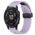 For Garmin Fenix 6 Sapphire GPS 22mm Folding Buckle Hole Silicone Watch Band(Purple)