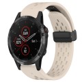For Garmin Fenix 5 22mm Folding Buckle Hole Silicone Watch Band(Starlight Color)