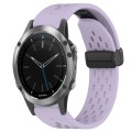 For Garmin Quatix 5 Sapphire 22mm Folding Buckle Hole Silicone Watch Band(Purple)