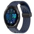 For Garmin Forerunner 965 22mm Folding Buckle Hole Silicone Watch Band(Midnight Blue)