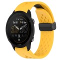 For Garmin Forerunner 955 22mm Folding Buckle Hole Silicone Watch Band(Yellow)