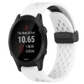 For Garmin Forerunner 945 22mm Folding Buckle Hole Silicone Watch Band(White)