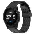 For Garmin Forerunner 935 22mm Folding Buckle Hole Silicone Watch Band(Black)