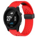 For Garmin Forerunner 935 22mm Folding Buckle Hole Silicone Watch Band(Red)