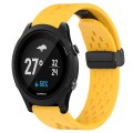 For Garmin Forerunner 935 22mm Folding Buckle Hole Silicone Watch Band(Yellow)