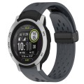 For Garmin Instinct 22mm Folding Buckle Hole Silicone Watch Band(Dark Gray)