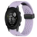For Garmin Descent G1 22mm Folding Buckle Hole Silicone Watch Band(Purple)