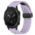 For Garmin MARQ Golfer 22mm Folding Buckle Hole Silicone Watch Band(Purple)
