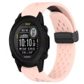 For Garmin Descent G1 Solar 22mm Folding Buckle Hole Silicone Watch Band(Pink)