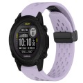 For Garmin Descent G1 Solar 22mm Folding Buckle Hole Silicone Watch Band(Purple)