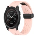 For Garmin Tactix 7 Pro 26mm Folding Buckle Hole Silicone Watch Band(Pink)