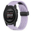 For Garmin Tactix 7 26mm Folding Buckle Hole Silicone Watch Band(Purple)