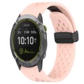 For Garmin Enduro 26mm Folding Buckle Hole Silicone Watch Band(Pink)