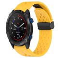 For Garmin Descent MK 2i 26mm Folding Buckle Hole Silicone Watch Band(Yellow)
