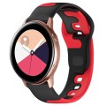 For Samsung Galaxy Watch Active 20mm Double Color Silicone Watch Band(Black+Red)