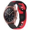 For Samsung Galaxy Watch3 41mm 20mm Double Color Silicone Watch Band(Black+Red)