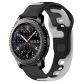 For Samsung Gear S3 Classic / Frontier 22mm Double Color Silicone Watch Band(Black+Gray)