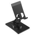 Aluminum Alloy Adjustable Folding Desktop Phone Holder(Black)