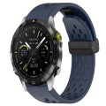 For Garmin Epix Pro Gen 2 47mm Quick Release Holes Magnetic Buckle Silicone Watch Band(Dark Blue)