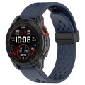 For Garmin Epix Pro 51mm Quick Release Holes Magnetic Buckle Silicone Watch Band(Dark Blue)