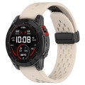 For Garmin Fenix 7X Pro Quick Release Holes Magnetic Buckle Silicone Watch Band(Starlight Color)