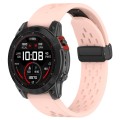 For Garmin Instinct 2x Quick Release Holes Magnetic Buckle Silicone Watch Band(Pink)