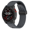 For Garmin Tactix 7 / Tactix DELTA Quick Release Holes Magnetic Buckle Silicone Watch Band(Dark Gray